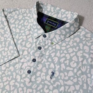 NEW William Murray Golf Shirt Polo Mens L Green Performance S/S SEA HORSE SHARK